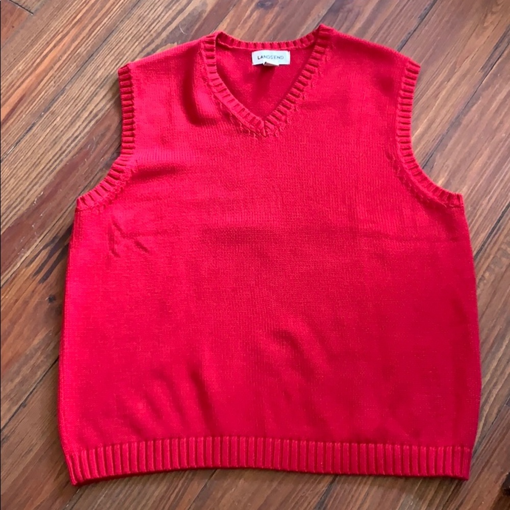 Lands’ End red sweater vest large